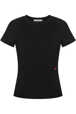 Moschino Heart-embroideired cotton T-shirt