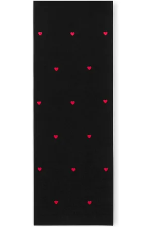Moschino Embroidered-heart knitted scarf