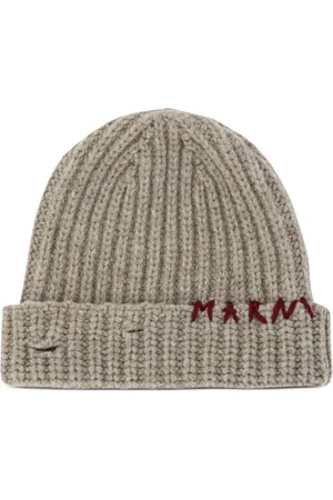 Marni Logo-embroidered ribbed-knit beanie