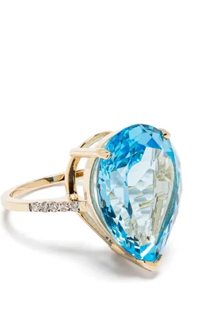Mateo 14kt yellow blue topaz diamond ring