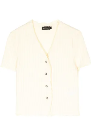 tout a coup Ribbed button-up T-shirt