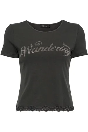 tout a coup Rhinestone-embellished ribbed T-shirt