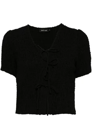tout a coup Textured front-tie T-shirt
