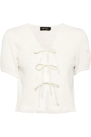 tout a coup Textured front-tie T-shirt