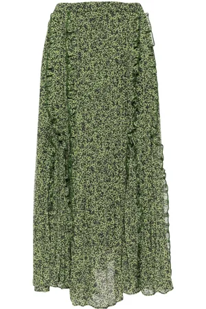 tout a coup Daisy print ruffle edged skirt
