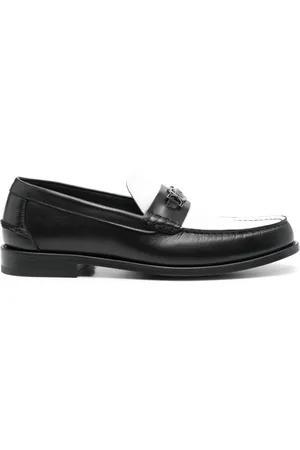 VERSACE Medusa-plaque colourblock loafers