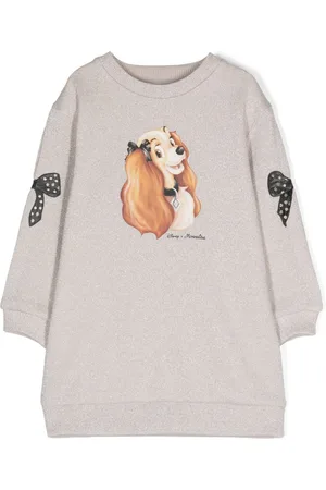 MONNALISA X Disney graphic-print lurex dress