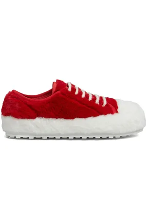 Marni Two-tone faux-fur sneakers