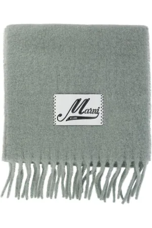 Marni Logo-appliqué fringed scarf