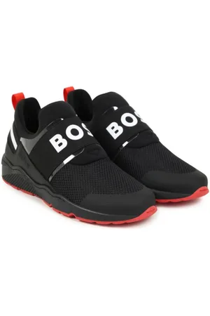 HUGO BOSS Logo-strap mesh sneakers