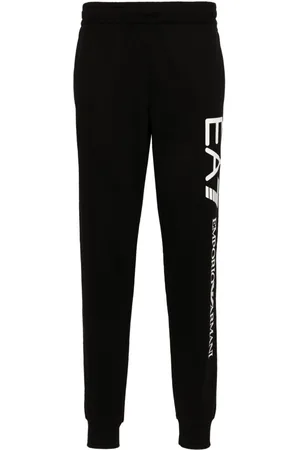 EA7 Logo-print cotton track pants
