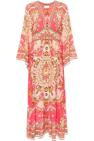 Camilla Shell Games mosaic-print silk maxi dress