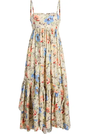 Cinq A Sept Hailey Painted Garden-print dress