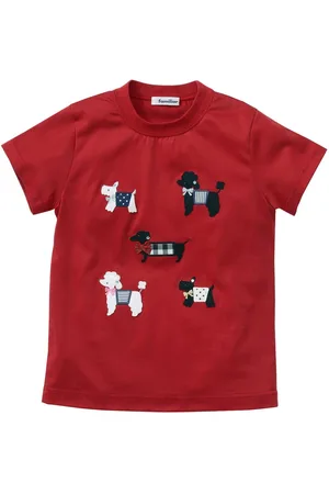 Familiar Dog-embroidered cotton T-shirt