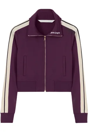 Palm Angels Logo-embroidered cropped jacket