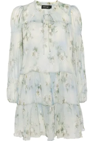 tout a coup Plissé foral-print dress