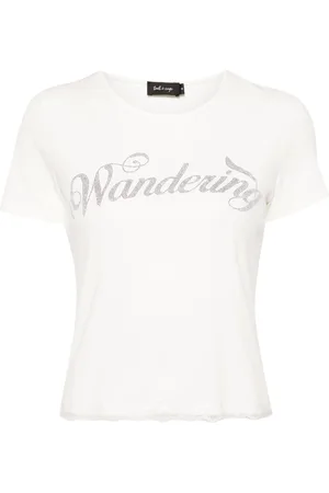 tout a coup Crystal-lettering T-shirt