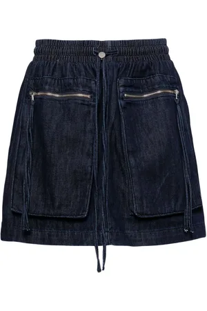 tout a coup Drawstring-fastening denim skirt