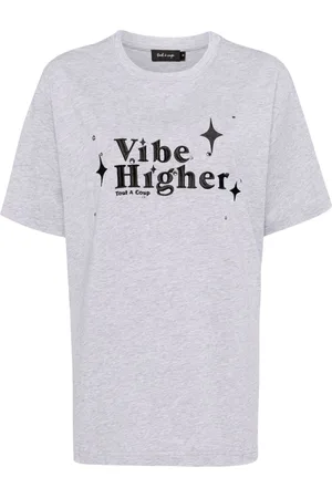 tout a coup Slogan-embroidered cotton T-shirt