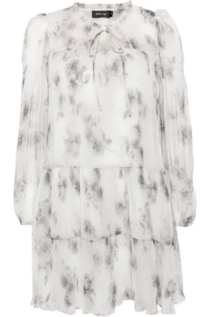 tout a coup Plissé foral-print dress