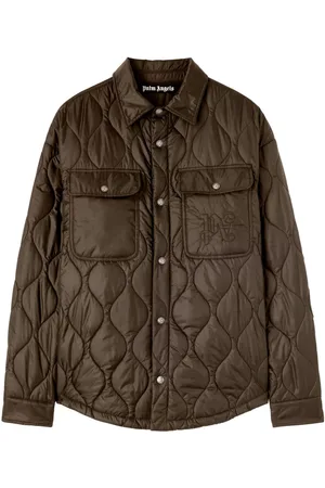 Palm Angels Logo-embroidered quilted jacket