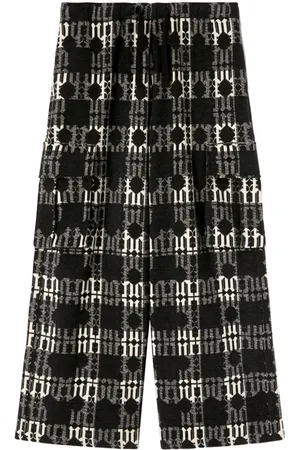 Palm Angels Monogram-jacquard wide-leg trousers