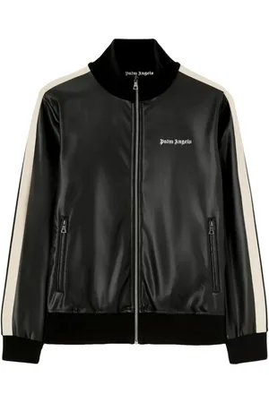 Palm Angels Logo-embroidered zip-up jacket