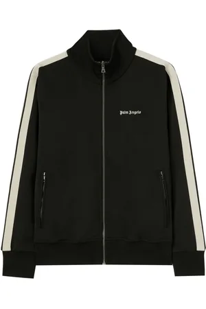 Palm Angels Logo-embroidered zip-up jacket