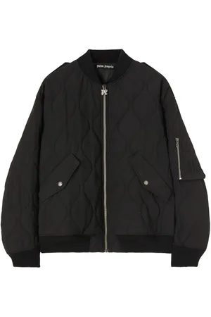 Palm Angels Logo-appliqué quilted bomber jacket