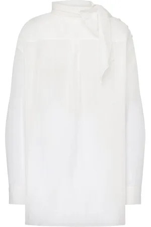 Serafini Pussy-bow collar poplin blouse