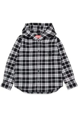 Diesel Hooded checkered flannel shirt