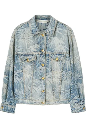 Palm Angels Palm tree-print denim jacket