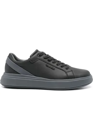 Calvin Klein Logo-plaque leather sneakers