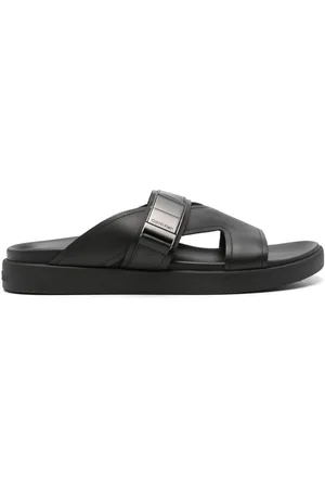 Calvin Klein Iconic logo-buckle slides