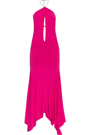 The Attico Halterneck chain-link detail maxi dress