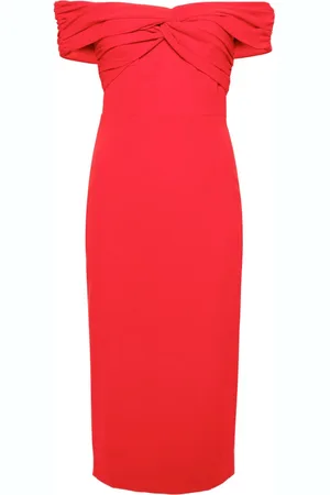 Self-Portrait Off-shoulder crepe midi dress