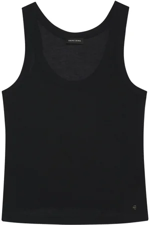 ANINE BING Brine logo-plaque tank top