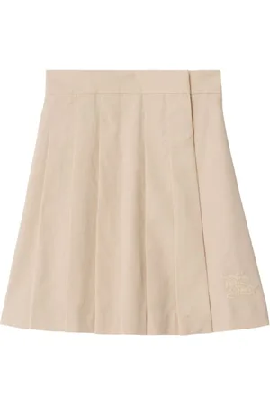 Burberry EDK-embroidered pleated cotton skirt