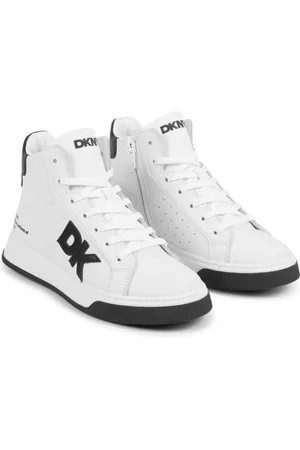 DKNY Logo-print leather sneakers
