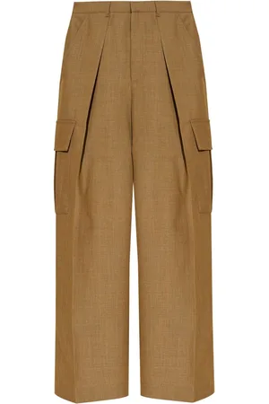 Burberry Pleat-detail wool cargo trousers