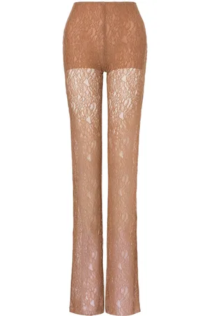 Serafini Sheer corded-lace trousers