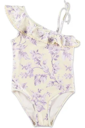ZIMMERMANN Floral-print ruffle-trim swimsuit