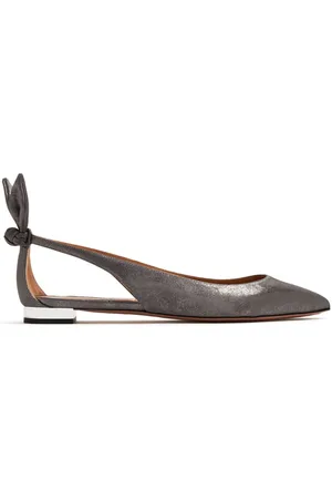 Aquazzura Bow Tie leather ballerina shoes