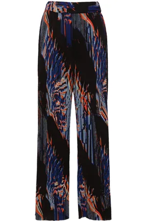 HENRIK VIBSKOV Abstract-print plissé straight trousers