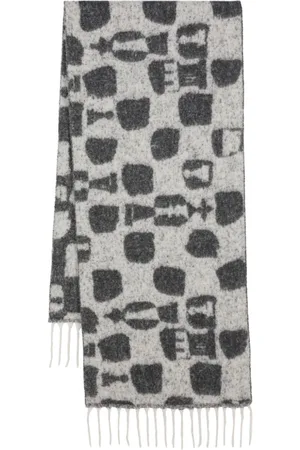 HENRIK VIBSKOV Chess pieces-jacquard wool scarf