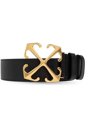 OFF-WHITE Logo-plaque leather belt