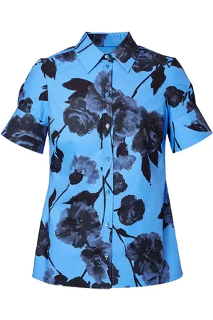 Erdem Floral-print flare-sleeve poplin shirt
