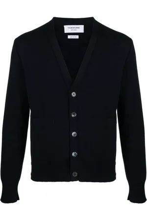 Thom Browne Grosgrain-tabs cotton cardigan