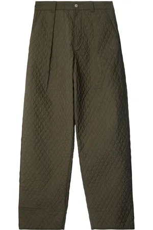 Burberry Diamond-quilted pleat-detailing trousers
