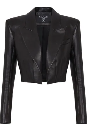 Balmain Leather cropped jacket